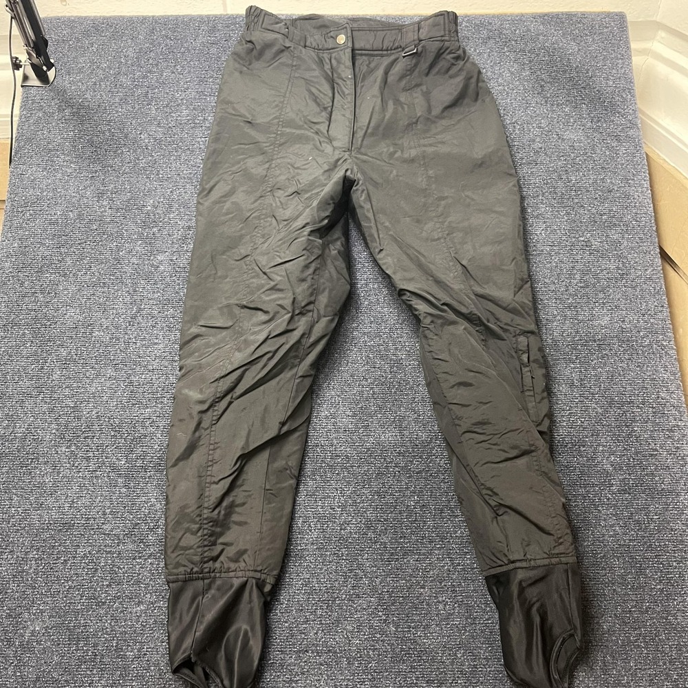 Sportina Snow Pants Womens 29 Black Lined Stirrup‎ Elastic Waist Ski Winter